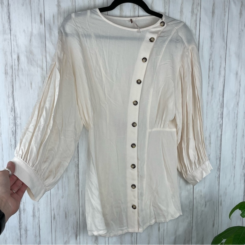Free People cream button down blouse XS